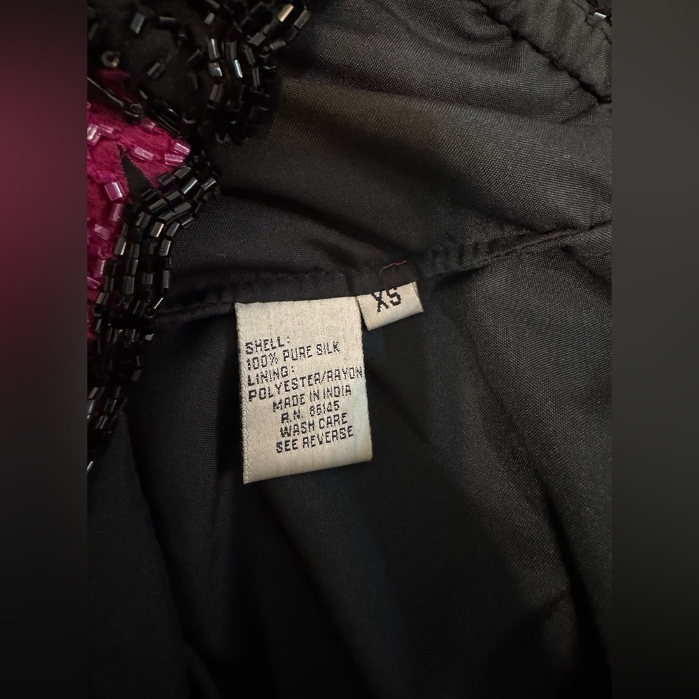 Vintage Andretta Donatello Strapless Feather Design Beaded Maxi Dress Gown - Picture 10 of 10